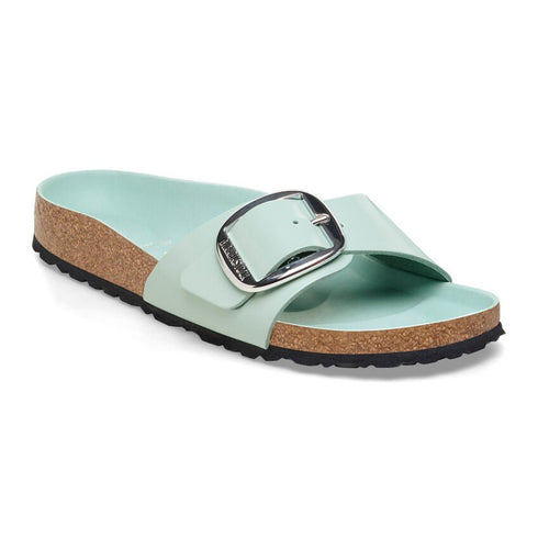 Madrid Big Buckle Natural Leather Patent - Birkenstock - Surf Green